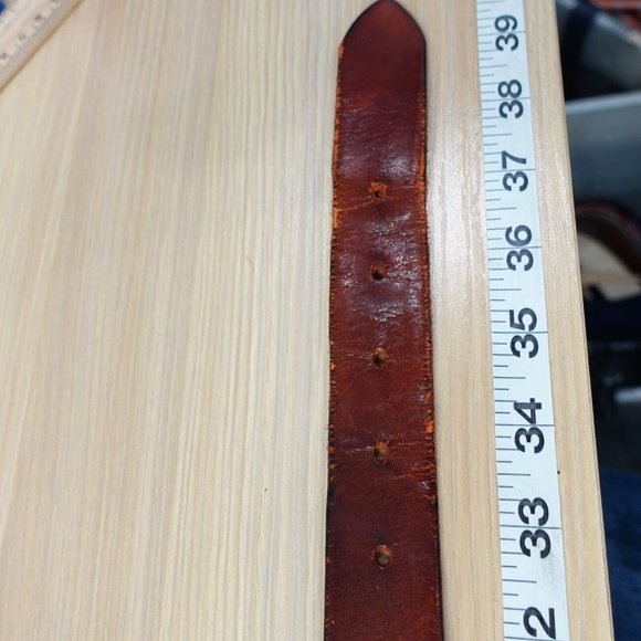 Belt Mens Brown‎ Leather Western Buckle 36 Laced Medieval Full Grain Cowhide USA - Picture 8 of 12